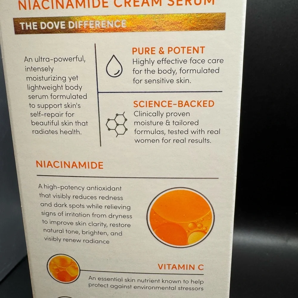 NWT FULL SIZE Dove Cream Serum with Niacinamide
